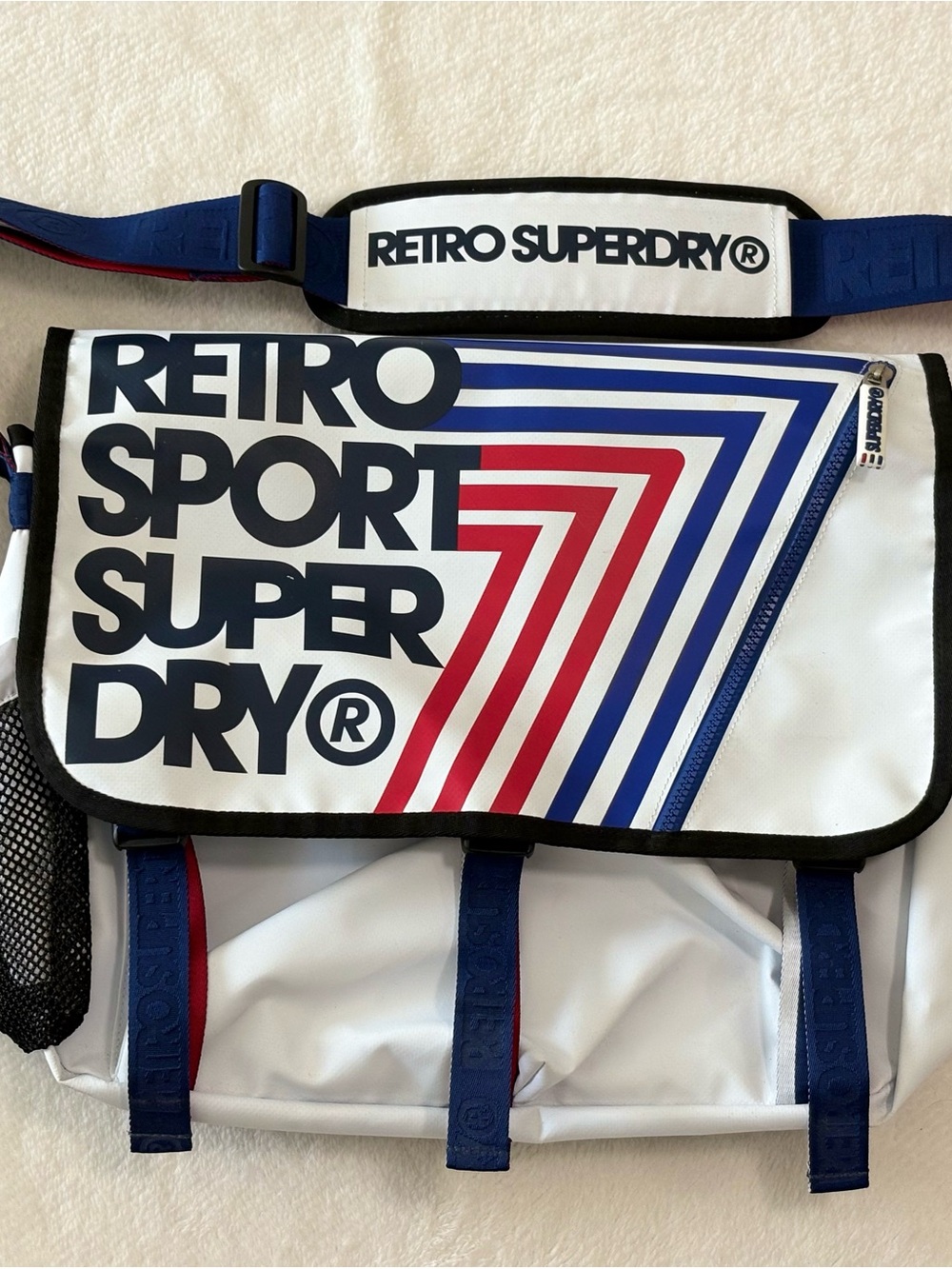 Superdry White, Blue & Red Retro Sport Messenger Bag